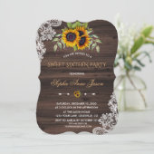 素朴なひまわりの木のスイート16パーティー 招待状 (スタンド正面)