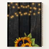 素朴なひまわりの納屋の木のカスタム料理日記 ノートブック (裏面)