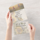 素朴なひまわりの背景　Eメール　ウェブサイト　写真 オールインワン招待状 (貼ってはがせる)