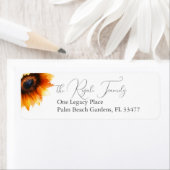 素朴なひまわりの返信住所ラベル ラベル (インサイチュ)