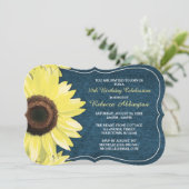 素朴なひまわりデニムカントリー誕生日招待状 招待状 (スタンド正面)