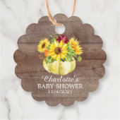 素朴なひまわりブーケとパンプキンの感謝の気持ちを表すギフト フェイバータグ (裏面)