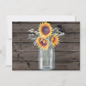 素朴なひまわり地方のヴィンテージウッド Save the Date 招待状 (裏面)