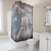 素朴なひまわり蝶のエフェメラ シャワーカーテン (インサイチュ)