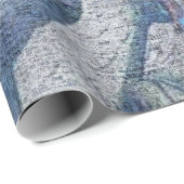 素朴なひまわり蝶の青い儚い ラッピングペーパー (ロールコーナー)