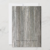 素朴なひまわり飾りの納屋風木製 青いリボン 招待状 (裏面)