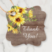 素朴なひまわり ウェディングシャワーのギフトタグ フェイバータグ (正面)