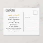 素朴なひまわり。ネイビーブルーのウェディング  Save the Date インビテーションポストカード (裏面)