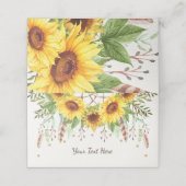 素朴なひまわり ボヘミアンドリームキャッチャー 食品ラベル プレイスカード (外部開封)