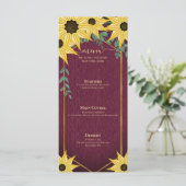 素朴なひまわり ユーカリ材 ウォーターカラー 花 メニュー (スタンド正面)