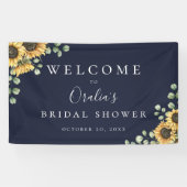 素朴なひまわり ユーカリ ネイビーブルー 横断幕 (横)