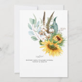 素朴なひまわり ラベンダー ブライダルシャワー 招待状 (裏面)