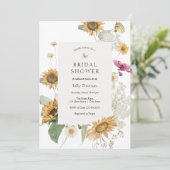 素朴なひまわり　晩夏のブライダルシャワー 招待状 (スタンド正面)