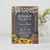 素朴なひまわり 木製 ワインバレル 引退 招待状 (スタンド正面)