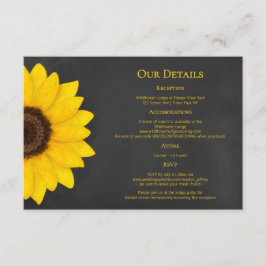 素朴なひまわり 黒板スタイルのカントリーウェディング エンクロージャーカード