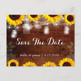 素朴なひまわり Save The Date ポストカード