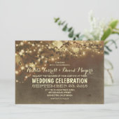 素朴なひもはロマンチックな結婚式招待状をつけます 招待状 (スタンド正面)