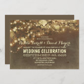 素朴なひもはロマンチックな結婚式招待状をつけます 招待状 (正面/裏面)