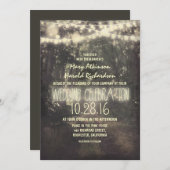 素朴なひもは結婚式招待状をつけます 招待状 (正面/裏面)