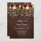 素朴なひもは結婚式招待状をつけます 招待状 (正面/裏面)