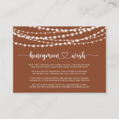 素朴なひもライト テラコッタ ハネムーンの願い エンクロージャーカード (正面)