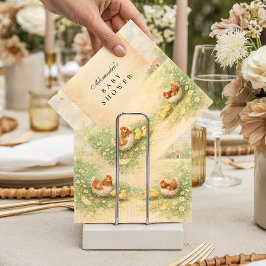 素朴なひよこ親子のベビーシャワー スタンダードカクテルナプキン