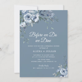 素朴なほこりっぽい青いフローラリハーサル 招待状