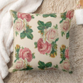 素朴なぼろぼろのばら色の花パターンピンクのバラ クッション (ブランケット)