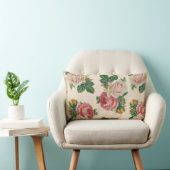 素朴なぼろぼろのばら色の花パターンピンクのバラ ランバークッション (椅子)