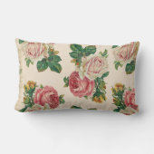 素朴なぼろぼろのばら色の花パターンピンクのバラ ランバークッション (裏面)