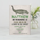 素朴なわにワニの誕生日の招待 招待状 (スタンド正面)