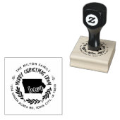 素朴なアイオワメリークリスマス差出人住所 ラバースタンプ (押印)