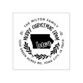 素朴なアイオワメリークリスマス差出人住所 ラバースタンプ (インプリント)