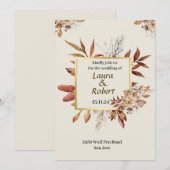 素朴なアウトドアの秋の花の結婚式招待状 招待状 (正面/裏面)