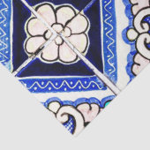 素朴なアズレホ スペイン風タイル模様 ネイビー ホワイト 薄葉紙 (詳細)