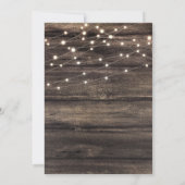 素朴なアッシュブラウンの木製レース ライト スイート 16 パーティー 招待状 (裏面)