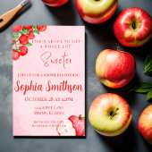 素朴なアップルシャワー招待状 - 赤い水彩画 招待状