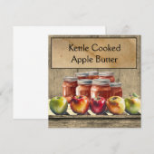 素朴なアップルバター ケトルクック ホリデーカード 招待状 (正面/裏面)