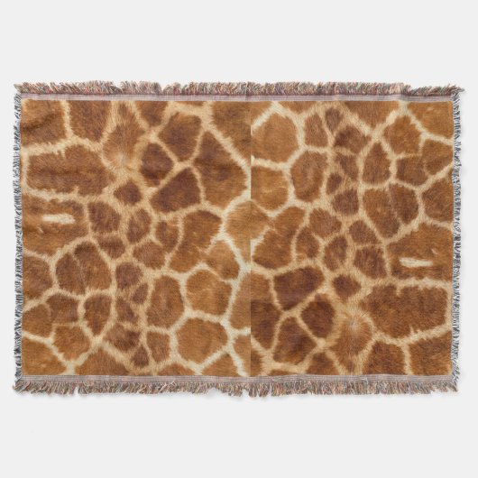 素朴なアフリカのファッションのサファリの動物のキリンのプリント スローブランケット (正面)