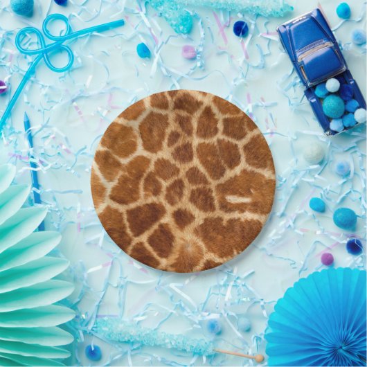 素朴なアフリカのファッションサファリ動物キリンプリント ペーパープレート (パーティー)