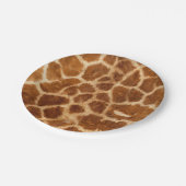 素朴なアフリカのファッションサファリ動物キリンプリント ペーパープレート (アングル)