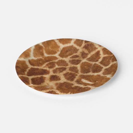 素朴なアフリカのファッションサファリ動物キリンプリント ペーパープレート (アングル)