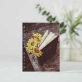 素朴なアフリカの黄色のデイジーの花のブックマーク フローラル ポストカード (スタンド正面)