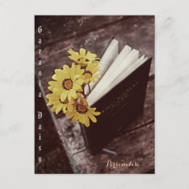 素朴なアフリカの黄色のデイジーの花のブックマーク フローラル ポストカード