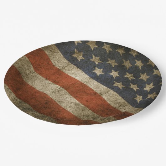 素朴なアメリカの旗の独立自由MAGA ペーパープレート (アングル)