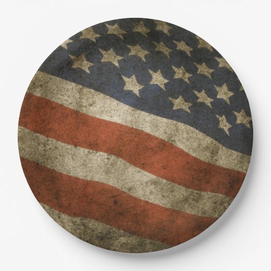 素朴なアメリカの旗の独立自由MAGA ペーパープレート (正面)