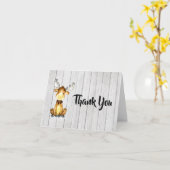 素朴なアメリカヘラジカのサンキューカード カード (黄色い花)