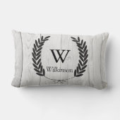 素朴なアメリカヘラジカのスケッチおよび月桂樹の白い木製の板 ランバークッション (裏面)