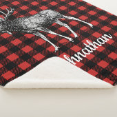 素朴なアメリカヘラジカのバッファローの点検の樵の格子縞 シェルパブランケット (3/4)