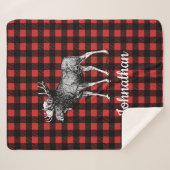 素朴なアメリカヘラジカのバッファローの点検の樵の格子縞 シェルパブランケット (正面(横))